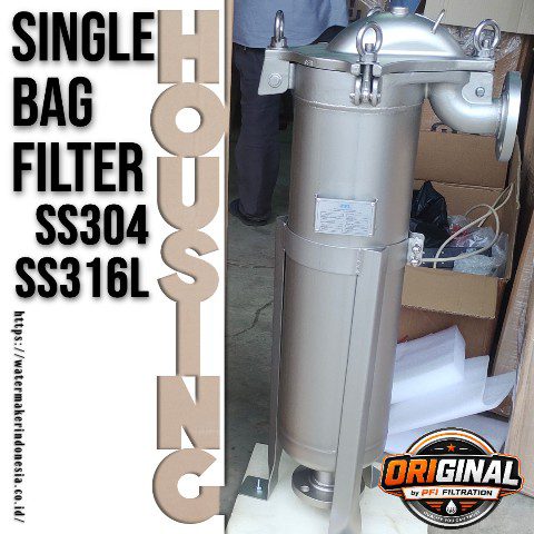 Single Bag Filter Housing 30 m³/jam Size #2 7×32 Inch