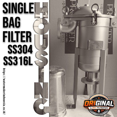 Single Bag Filter Housing 20 m³/jam Size #1 7×16 Inch